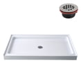 thumbnail image 3 of Streamline 60 in. x 36 in. Alcove Acrylic Shower Base With Left, Center or Right Drain / Glossy Black or White, 3 of 9