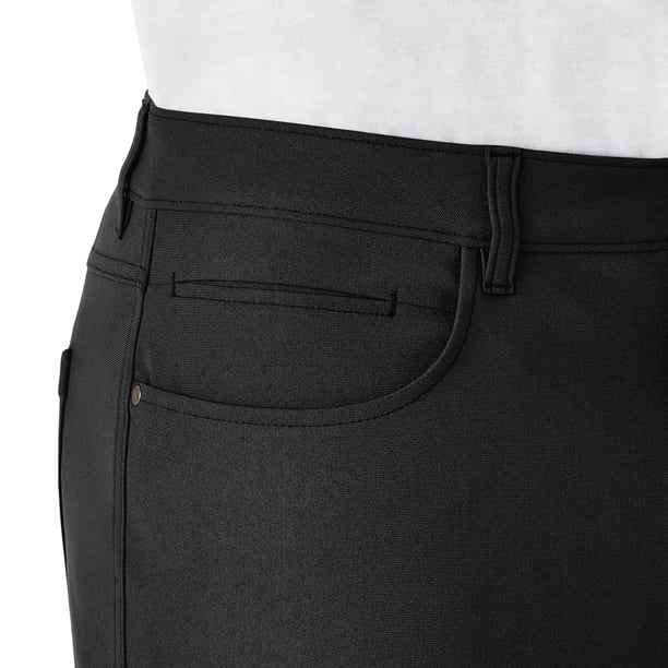 sam's club dress pants Haggar Men's Performance Comfort Stretch Flat Front Dress Pant, Straight Fit (Black, 32x30)