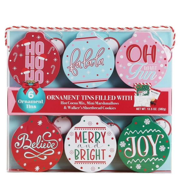 Holiday Hot Cocoa Ornament Tins, 6 ct.