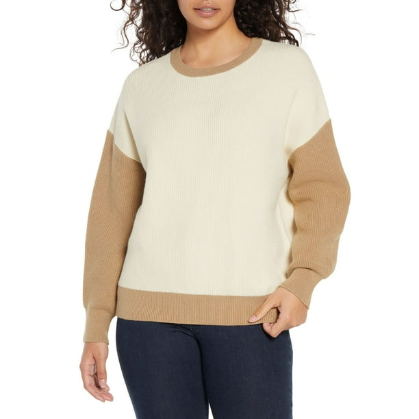 8YARDS Women's RIBSEPA-PULLOVER 2G ベージュM Express Women's Relaxed Sweater - Samsclub.com