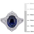thumbnail image 2 of Natural Untreated Blue Sapphire and 0.55 CT. Diamond Halo Ring in 14K White Gold, 2 of 6