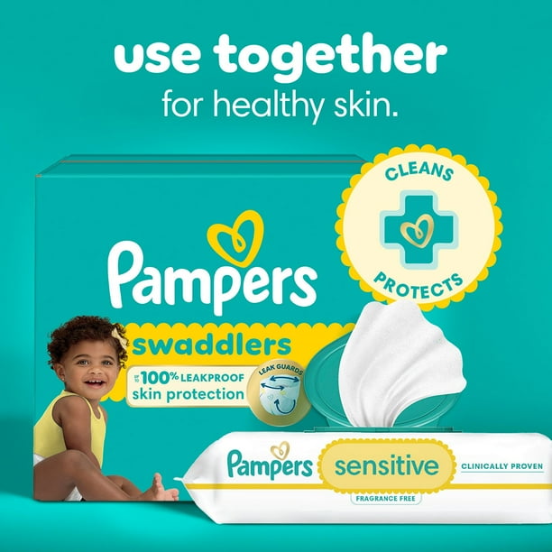 Pampers Sensitive Baby Wipes, Fragrance Free, 16 896 wipes