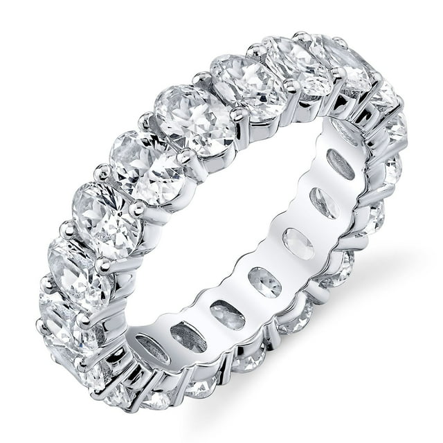 Lab Created White Sapphire Eternity Band in 14K Gold