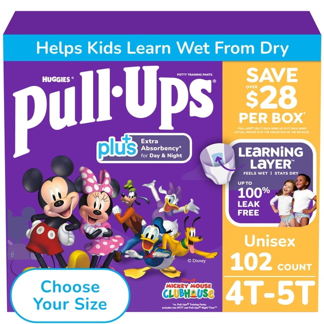 Pull-Ups Unisex Plus Training Pants, Sizes 2T-6T