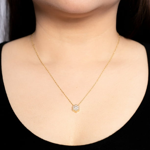 0.50 CT. TW. Round Cut Flower Diamond Pendant in 14K Gold