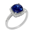 thumbnail image 2 of Created Sapphire Ring with Diamond Accent in 14K White Gold, 2 of 5