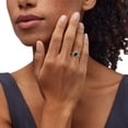 thumbnail image 6 of Lab Created Emerald Cut Gemstone & Diamond Ring in 14K Gold, 6 of 7