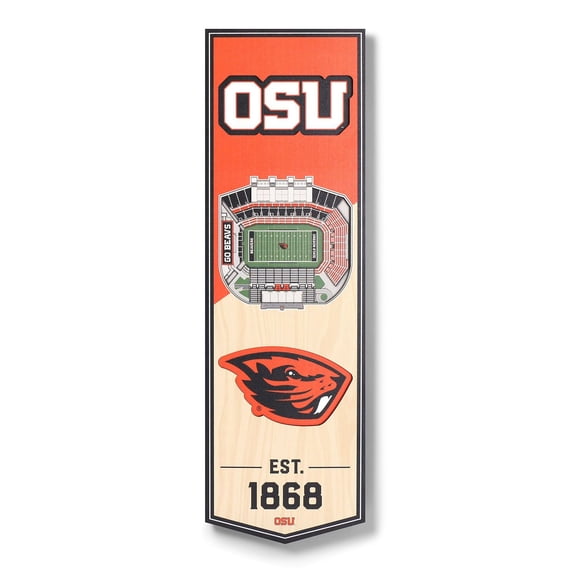 YouTheFan NCAA 3D Stadium View 6x19 Banner, Assorted Teams