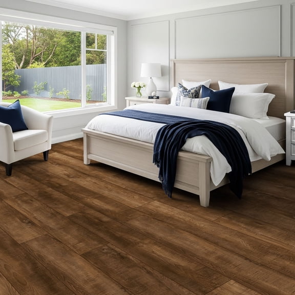 Select Surfaces Golden Walnut Waterproof AC5 Laminate Flooring 14 mm Thick 7.56 in. W x 47.60 in. L (14.99 sq. ft. / carton)