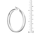 thumbnail image 5 of Wedding Band Style Hoop Earrings in Sterling Silver, 5 of 6