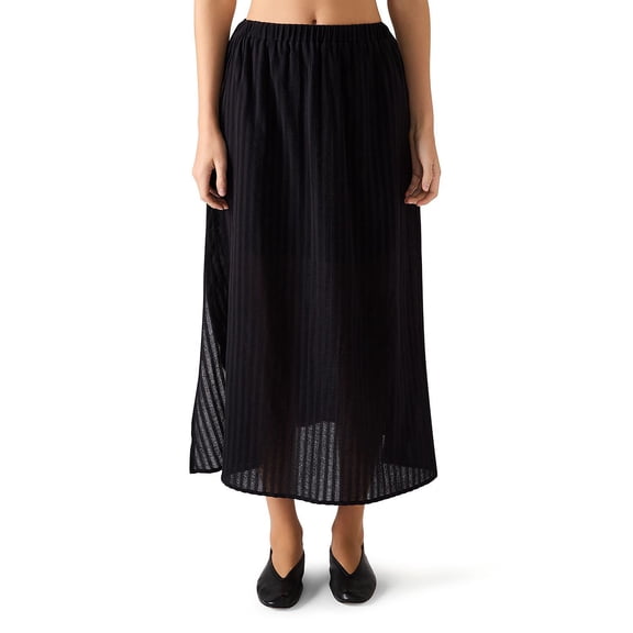 Steve Madden Women's Cotton Shadow Stripe Maxi Skirt