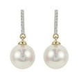 thumbnail image 2 of 8-9mm Cultured Freshwater Pearl and Diamond (0.05 cttw) Drop Earrings in 14K Gold, 2 of 4