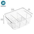 thumbnail image 4 of iDesign Divided Cosmetic Bin, 10.4" W x 7.1" D x 3.6" H, Clear, Set of 2, 4 of 8