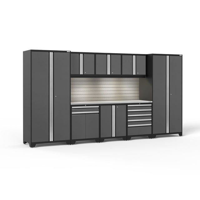 NewAge Products Pro Series 9 Piece Cabinet Set, 156" W x 24" D x 84.75" H