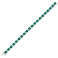 thumbnail image 3 of Cushion Cut Lab Created Gemstone Tennis Bracelet in Sterling Silver, 3 of 6
