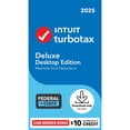 thumbnail image 1 of TurboTax Deluxe 2025 Physical Package, Federal and State Returns + Federal E-file with $10 in-product credit (Win 11, Mac 14), 1 of 6
