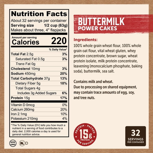 Kodiak Cakes Power Cakes Flapjack and Waffle Mix, 72 oz