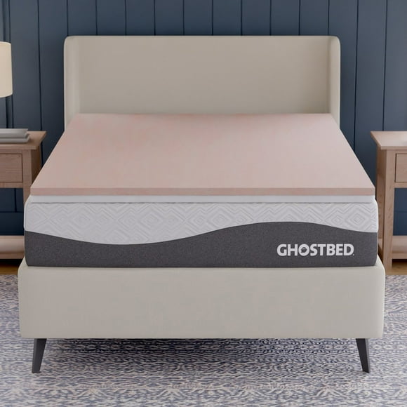 GhostBed 3" Silk-Infused Memory Foam Topper with Medium-Plush Feel