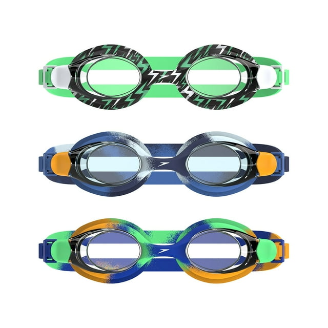 Speedo Juniors Swim Goggles, 3 Pack, Assorted Styles
