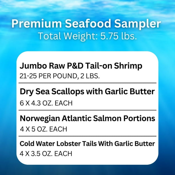 Member's Mark Premium Seafood Sampler Curated Box, Frozen, 5.75