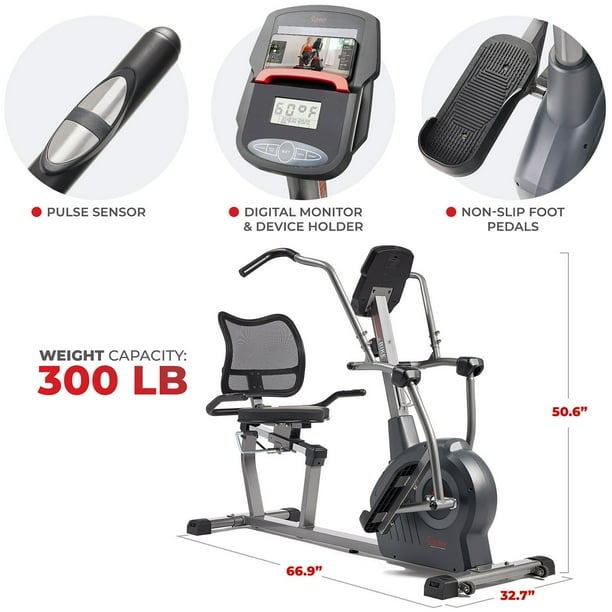 Sunny Health Fitness Elite Series Exercise Recumbent Bike