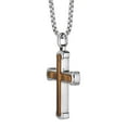 thumbnail image 2 of Men's Stainless Steel Inlay Cross Pendant 24", 2 of 5
