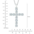 thumbnail image 5 of Lab Created Round Cut Cross Diamond Pendant Necklace in 18K Gold, 5 of 7
