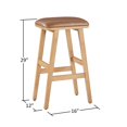 thumbnail image 7 of Bower Home Upholstered Wood Saddle Counter or Bar Stool, 2-Pack, 7 of 8