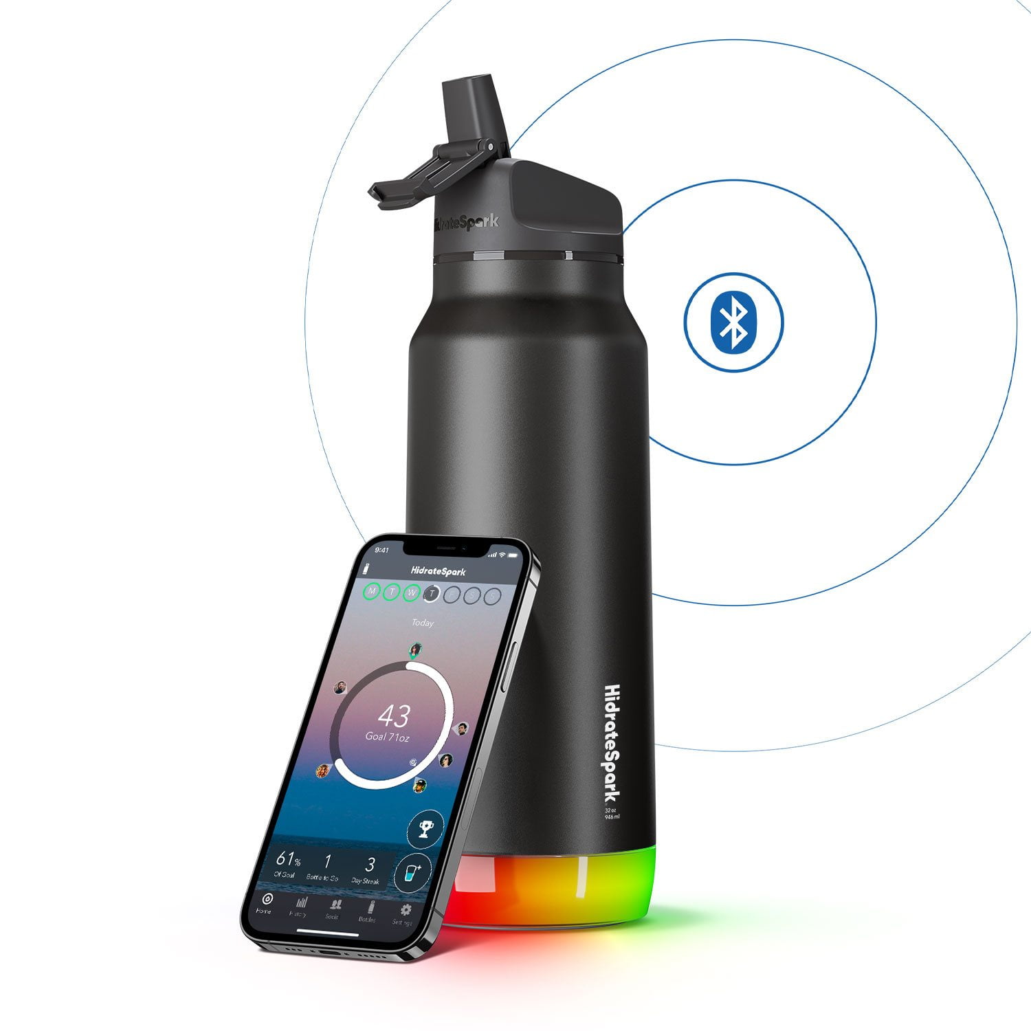 HidrateSpark Pro 32-oz. Stainless Steel Smart Water Bottle w