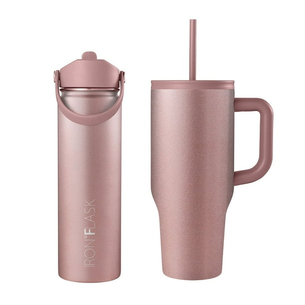 Iron Flask Stainless Steel Insulated Water Bottle 2 Pack, 22oz Wide Mouth & 32oz  Straw Tumbler, Assorted Color - Samsclub.com