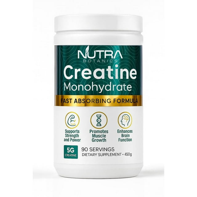 Nutra Botanics Creatine Monohydrate, 90 servings.