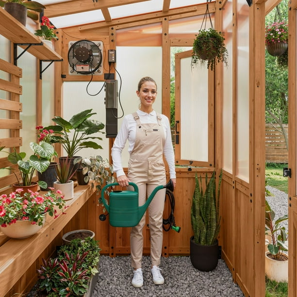 Backyard Discovery 9' x 6' Modern Cedar Greenhouse - Samsclub.com