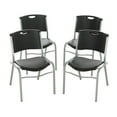 thumbnail image 1 of Lifetime Plastic Stacking Chair /Black & Silver - Commercial, 1 of 13