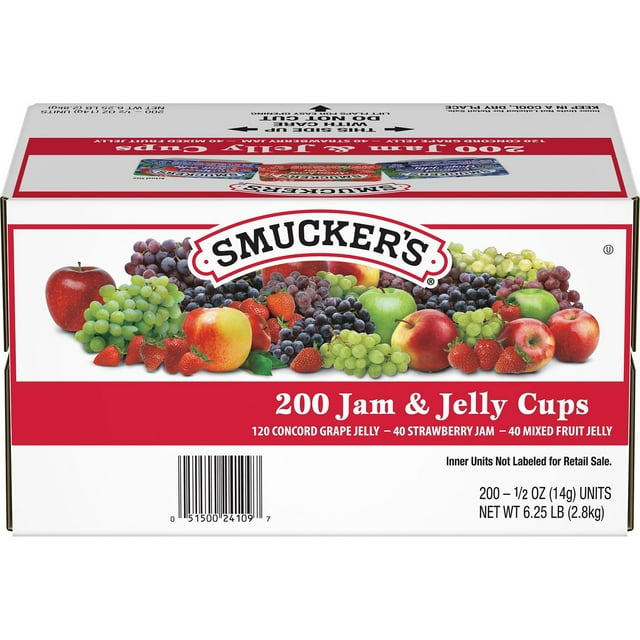 Smucker's Assorted Jelly Cups, 0.5 oz., 200 ct.
