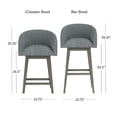 thumbnail image 4 of HH2 Home Upholstered Barrel Back Wood Adjustable Height Swivel Bar Stool, 4 of 19