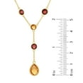 thumbnail image 5 of Round & Pear Cut Multi-Gemstone Lariat Necklace in 14K Gold, 5 of 5