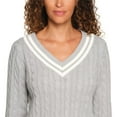 thumbnail image 4 of Lands' End Women's V-Neck Cable Sweater, 4 of 5