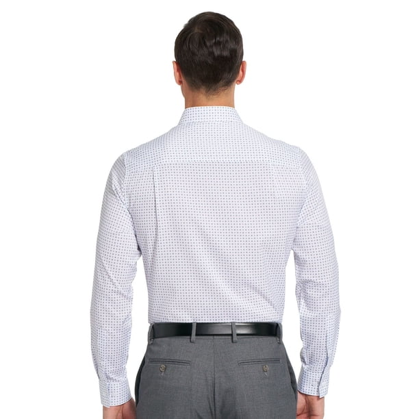 sam's club men's dress shirts Nick Graham Men's Modern Fit Traveler Dress Shirt