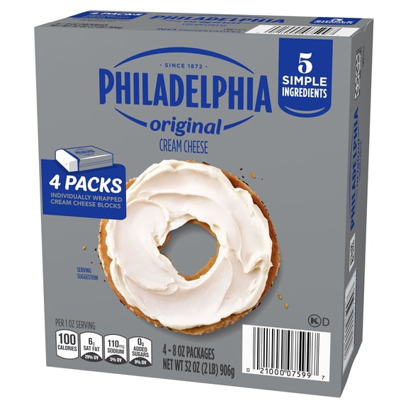 Philadelphia Original Cream Cheese Blocks, 8 oz., 4 pk.
