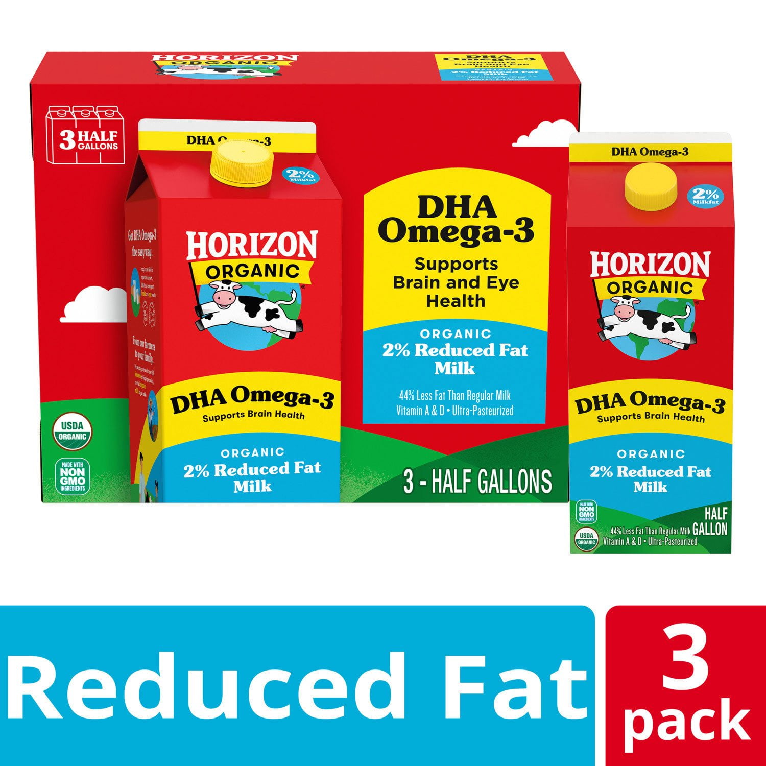 Horizon Organic 2% Reduced Fat Milk 3 cartons - Samsclub.com