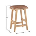 thumbnail image 9 of Bower Home Upholstered Wood Saddle Counter or Bar Stool, 2-Pack, 9 of 9