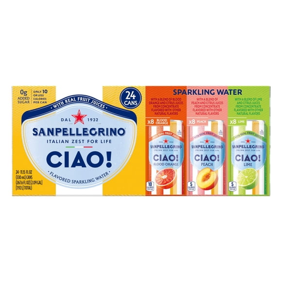 SanPellegrino CIAO! Rainbow Cans, 11.15 fl. oz., 24 pk.
