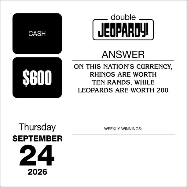 予報/Predict 4枚セット 日本語 ODY JEOPARDY! 2026 Day-to-Day Calendar - Samsclub.com