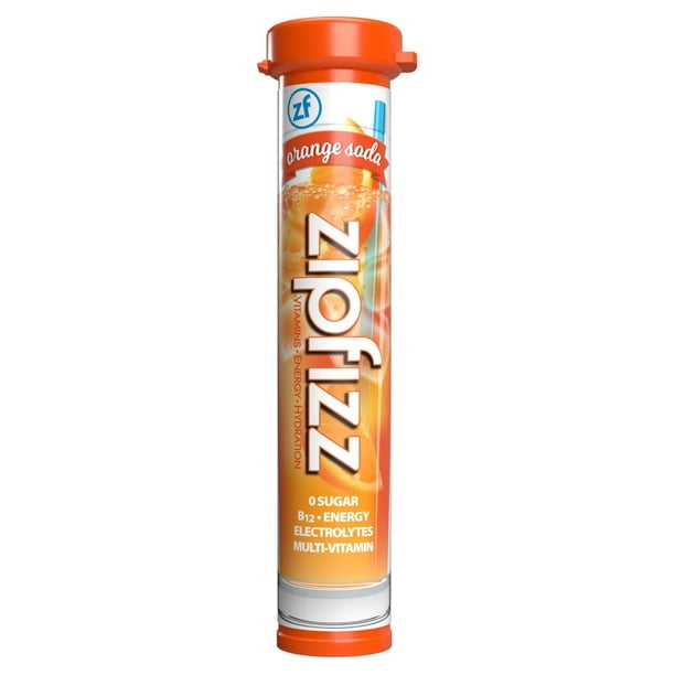 Zipfizz Energy Multi-Vitamin Hydration Drink Mix, Orange Soda, 20