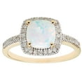 thumbnail image 1 of Cushion Cut Gemstone & 0.18 CT.T.W. Halo Diamond Ring in 14K Gold, 1 of 4