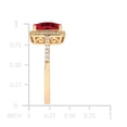 thumbnail image 5 of Lab Created Emerald Cut Gemstone & Diamond Ring in 14K Gold, 5 of 6