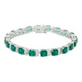 thumbnail image 1 of Cushion Cut Lab Created Gemstone Tennis Bracelet in Sterling Silver, 1 of 6