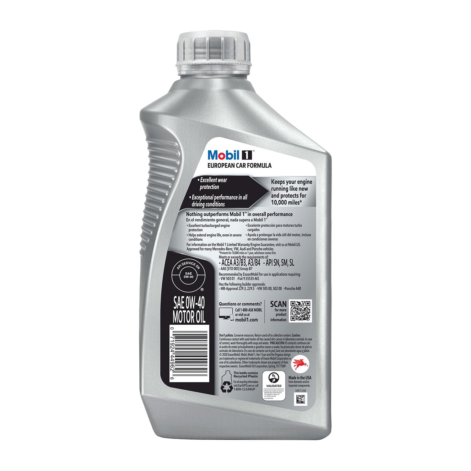 Mobil 1 FS 0W-40 Synthetic Motor Oil 1-quart bottles, 6-pk 