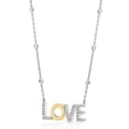 thumbnail image 2 of .12 CT.T.W. Love Necklace in Sterling Silver and 14K Gold, 2 of 5