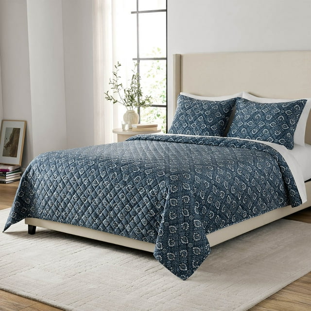 Member's Mark 3-Piece Printed Velvet Quilt Sets, Assorted Sizes